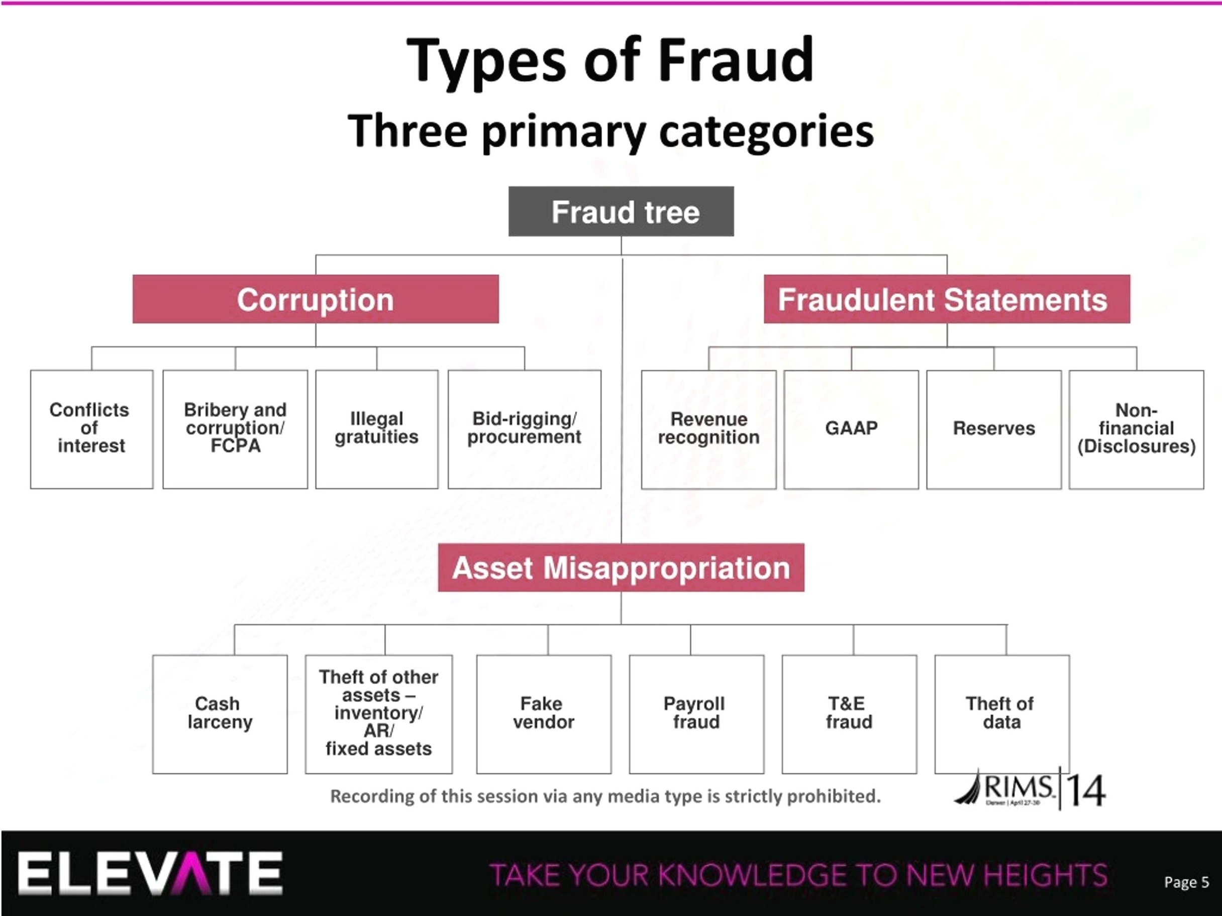 Types of Fraud Categories